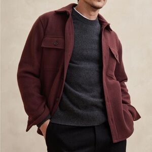 Banana Republic Men's Maroon Lightweight Shirt Jacket